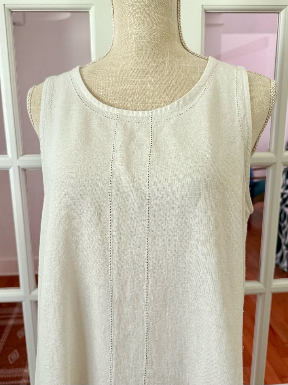 For Cynthia Linen Asymmetrical Hem Dress - Picture 2 of 10